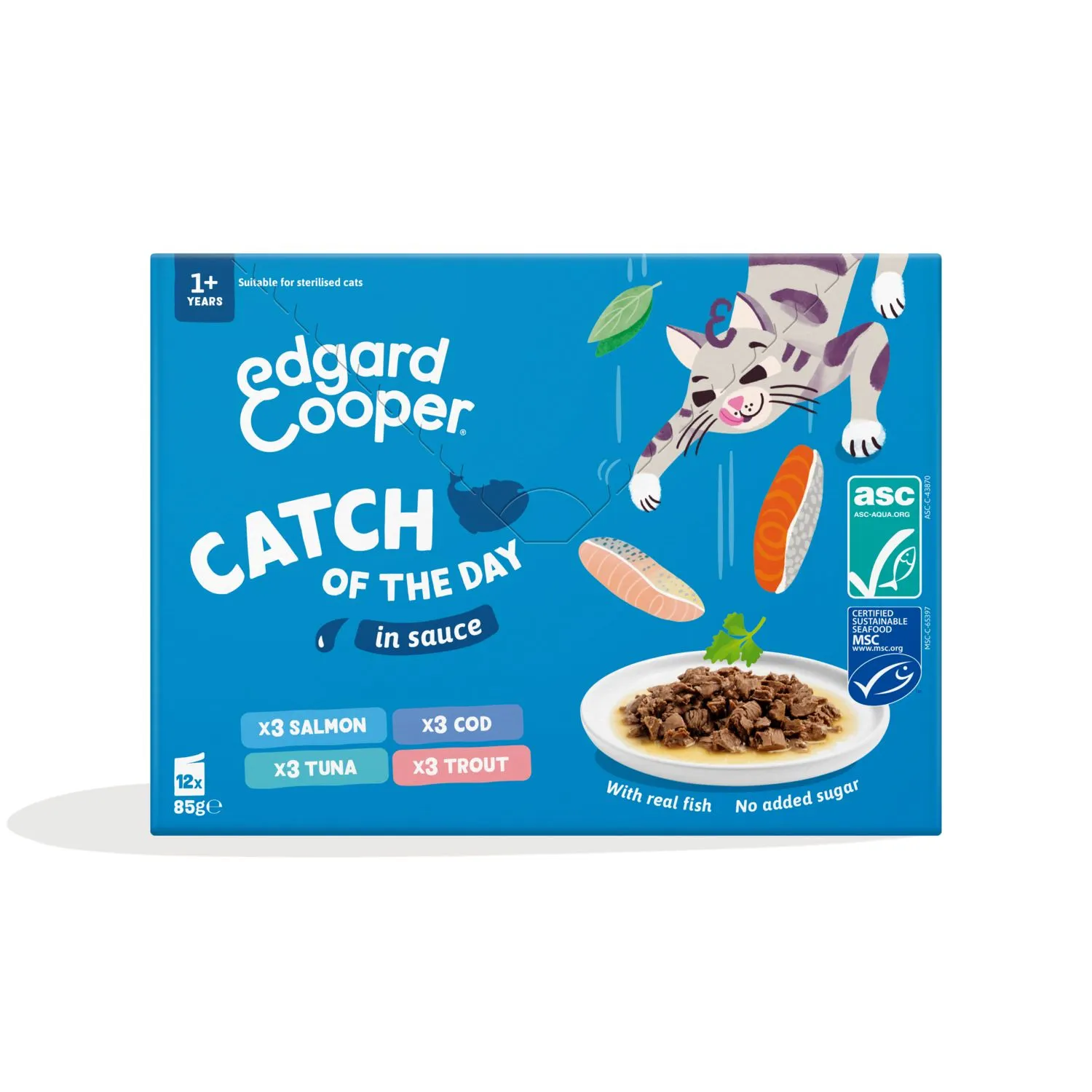 Edgard&Cooper Multipack Catch of the Day Selectie in Saus - Natvoer - Vis 12x85 g