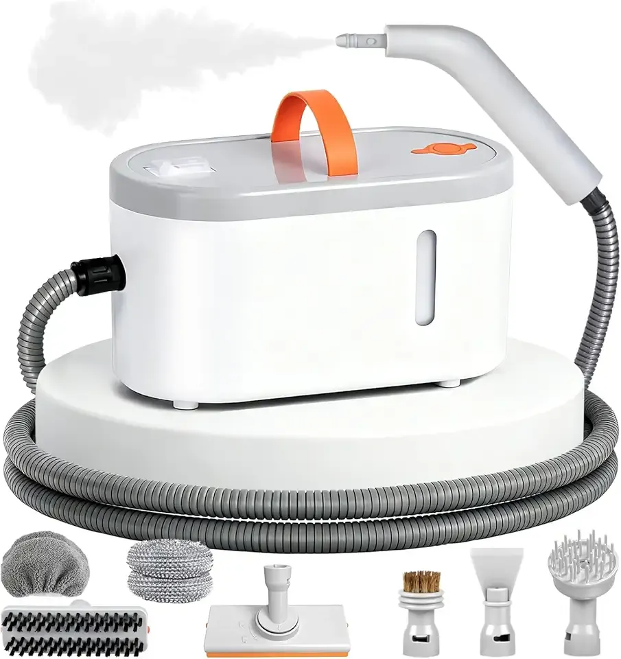 Steam Cleaner for Home - Portable Handheld Steamer for Cleaning With 15s Heat-UP, 0.78 Quarts Tank,9 Accessories - Clean Grease,Automotive wheels and interior trim,Grout, Tile, Floor, Couch, Carpets