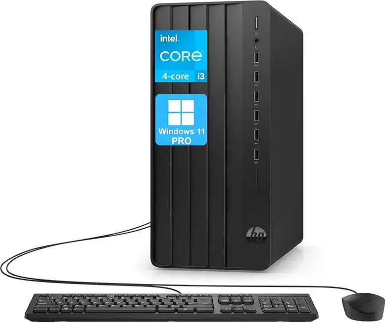 HP Pro Tower 290 G9 Desktop Computer, 4-core Intel Core i3-13100 Processor, 16GB RAM, 512GB SSD, 2-Monitor Ports (HDMI + VGA), WiFi, RJ-45, Wired KB& Mouse, None Optical Drive, Windows 11 Pro