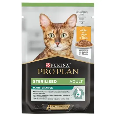 PURINA PRO PLAN Adult pour chat : 24 x 85 g + 6 sachets offerts ! Sterilised poulet