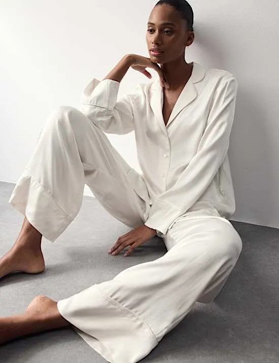 Premium Satin Revere Pyjama Top