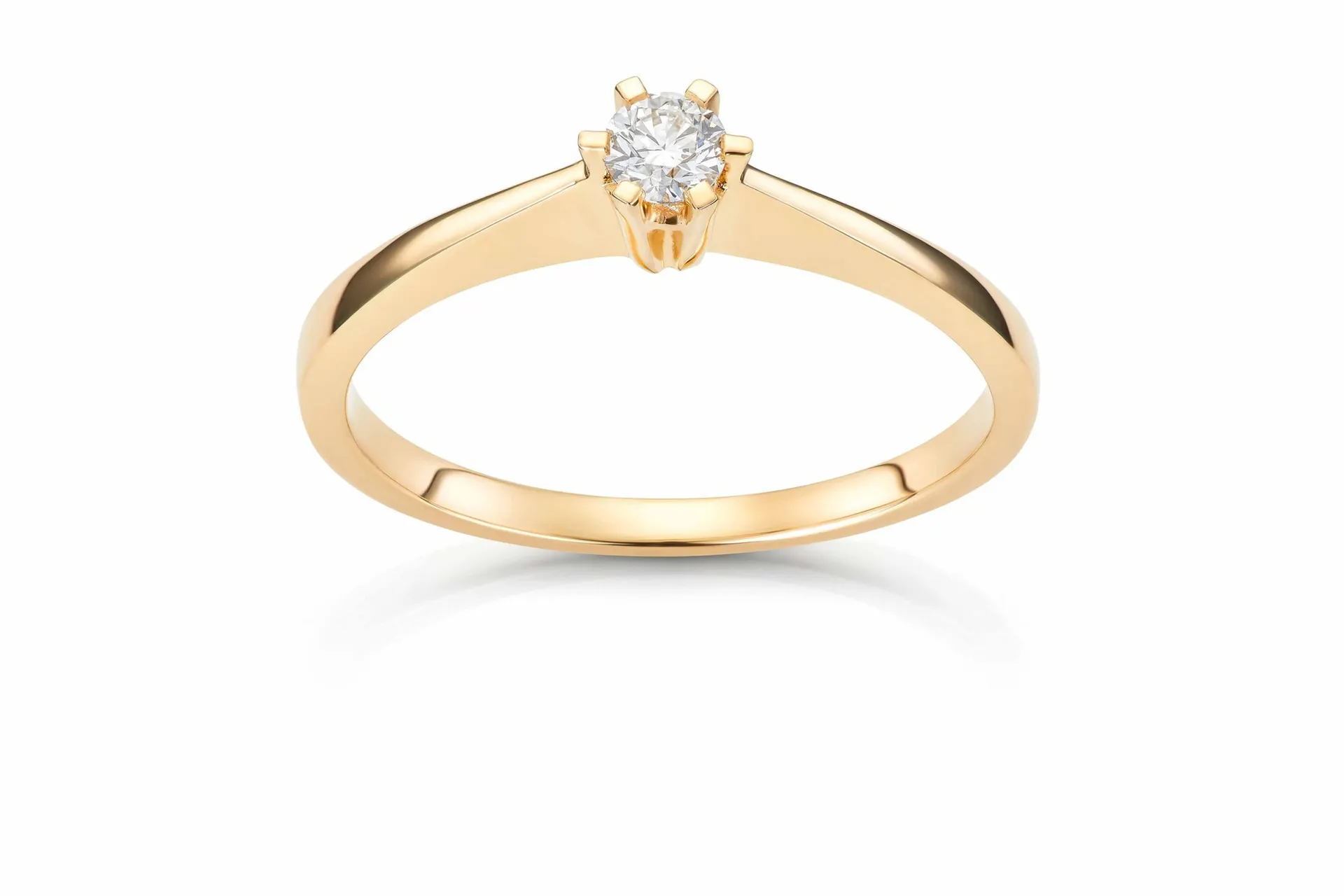 Helene diamantring i 585 gult gull 0,15 ct