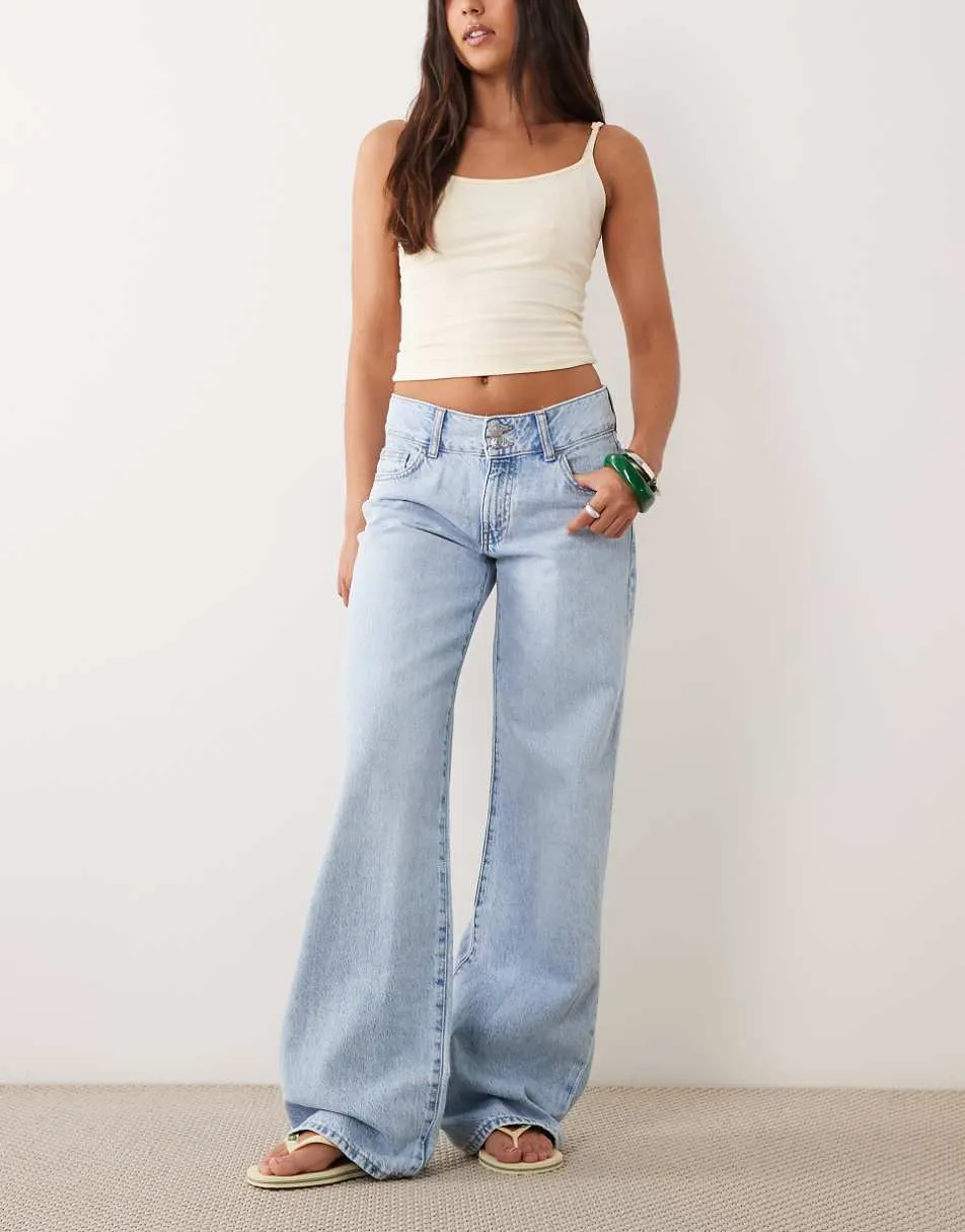 Mango Teen straight jean in acid wash