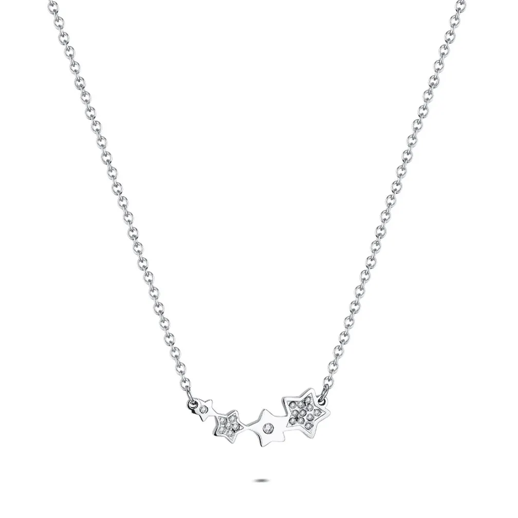 Halsketting in edelstaal, sterren