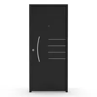 Puerta de exterior acero Curva negra 80 x 200 cm derecha