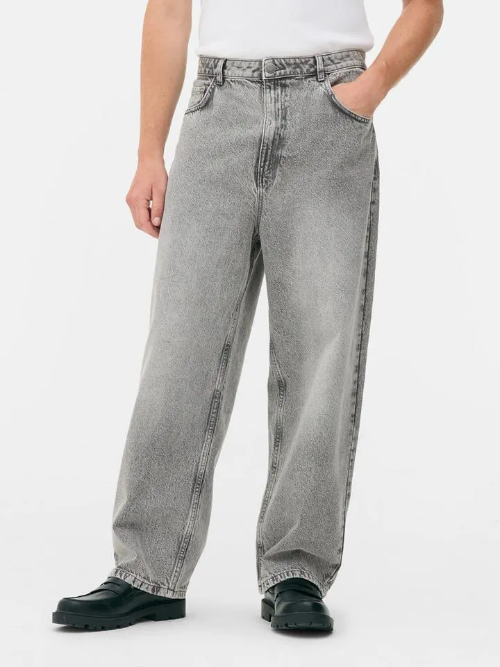 Jean large taille mi-haute