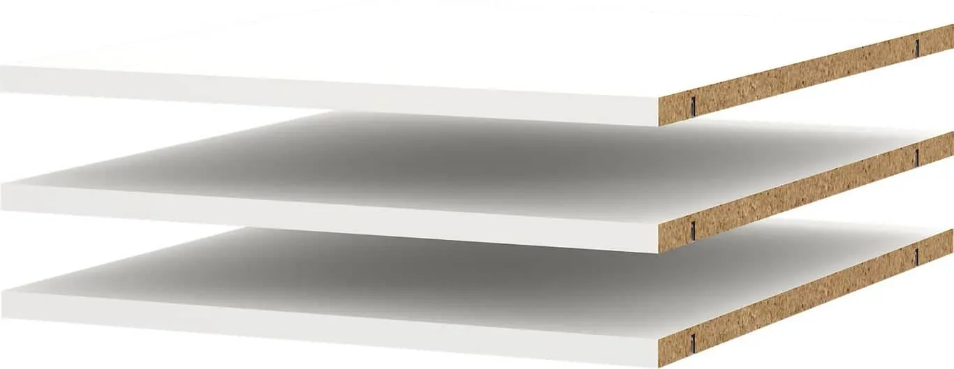 Como 3 hyller hvit B47cm til skap B245 cm