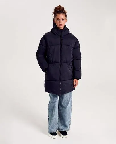 Lange doorgestikte jas