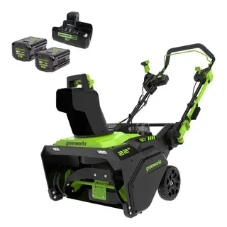 Greenworks 80V 22” Snow Thrower (2) 4.0Ah Batteries & Dual Port Charger