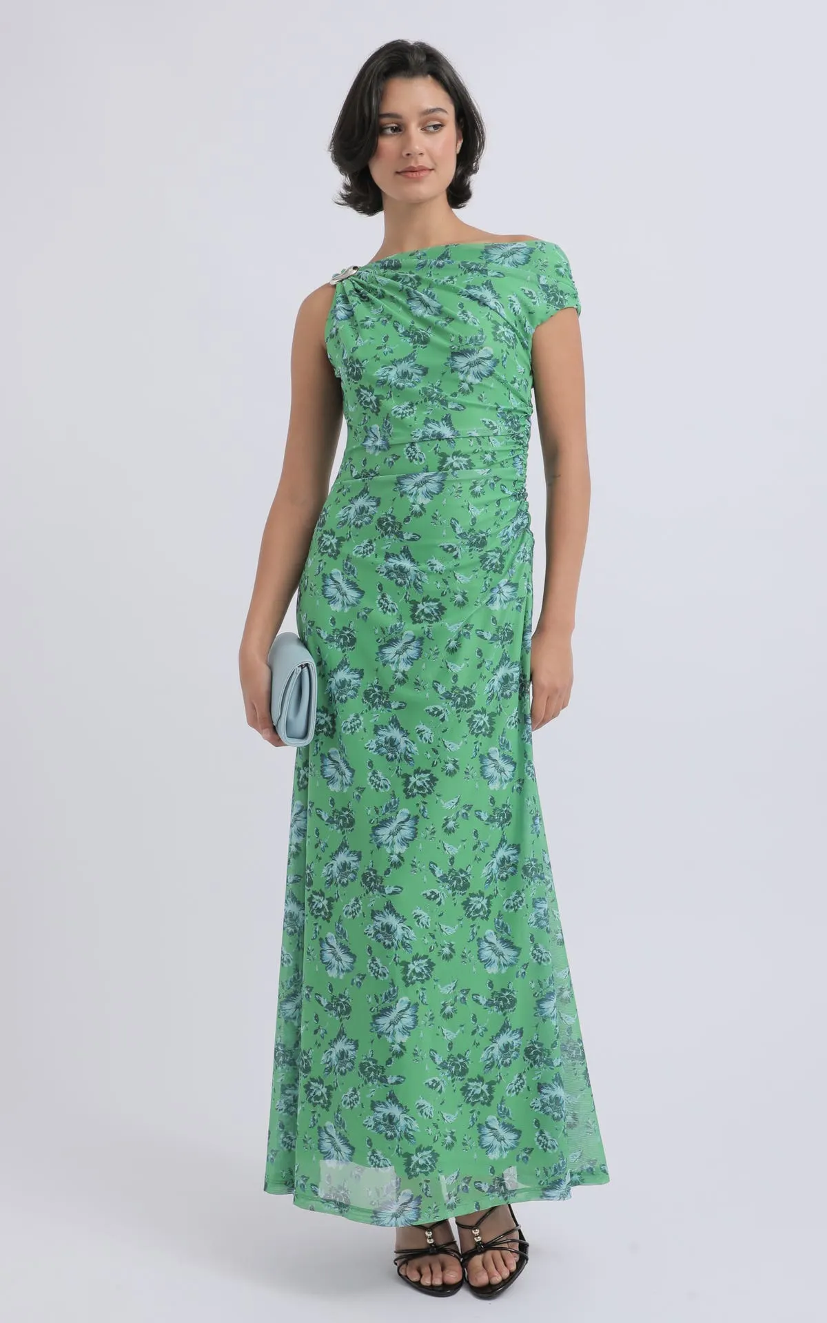 PTD Mesh Cold Shoulder Gown