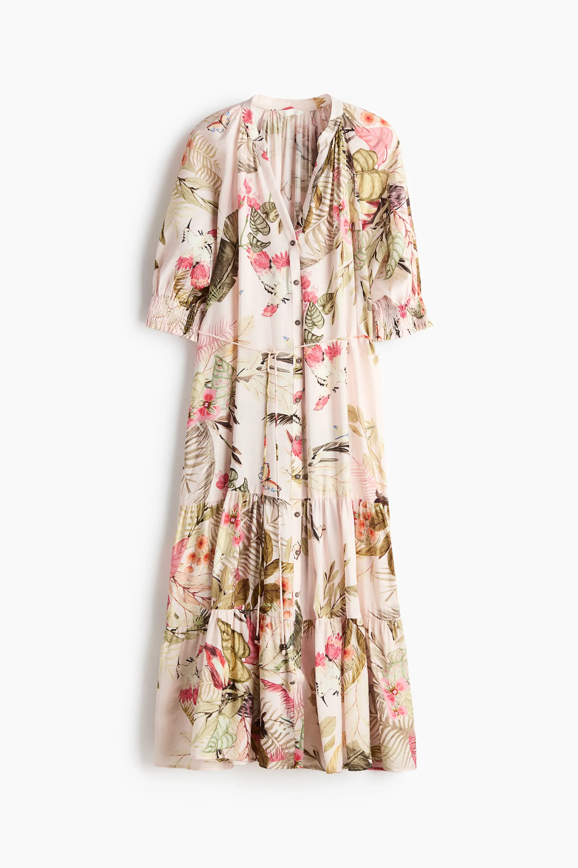 Vestido midi con cinturón de lazo