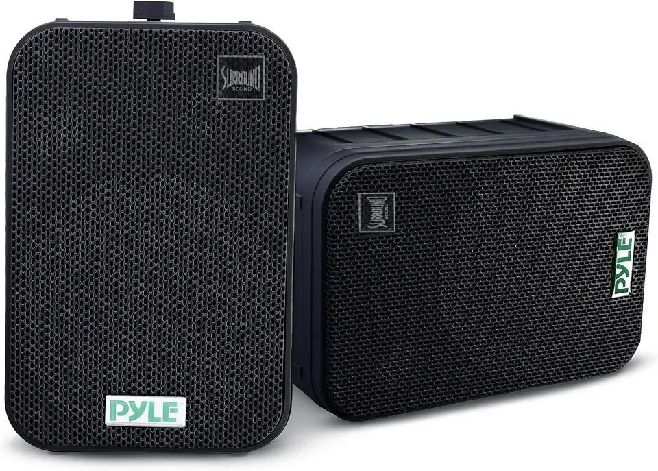 Dual Waterproof Outdoor -Speaker System - 6.5 Inch Pair of Weatherproof Wall / Ceiling Mounted -Speakers Heavy Duty Universal Mount - Use in the Pool, Patio, Indoor - Pyle PDWR50B (Black)