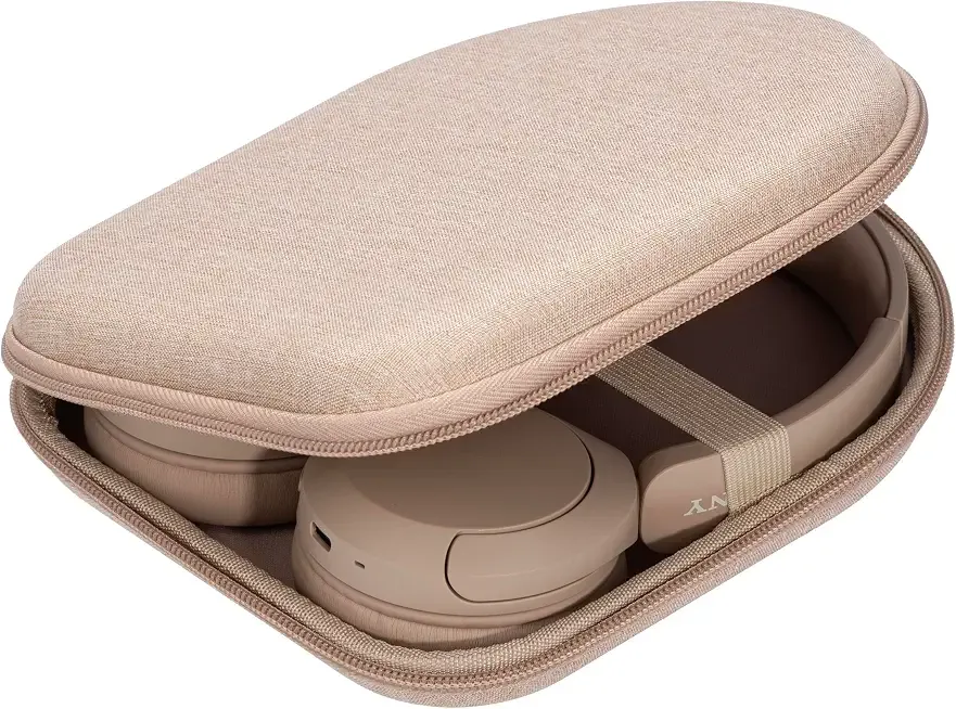 Ginsco Case Compatible with JBL Tune 510BT/520BT/500BT with Sony WH-CH520/510, Ultra-Slim Hard Shell Headphone Case for On Ear Headphones (Beige)