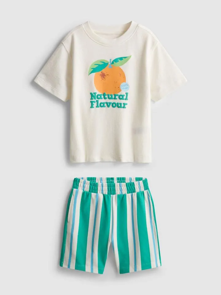 18 mois–8 ans | T-shirt et short à motif texturé