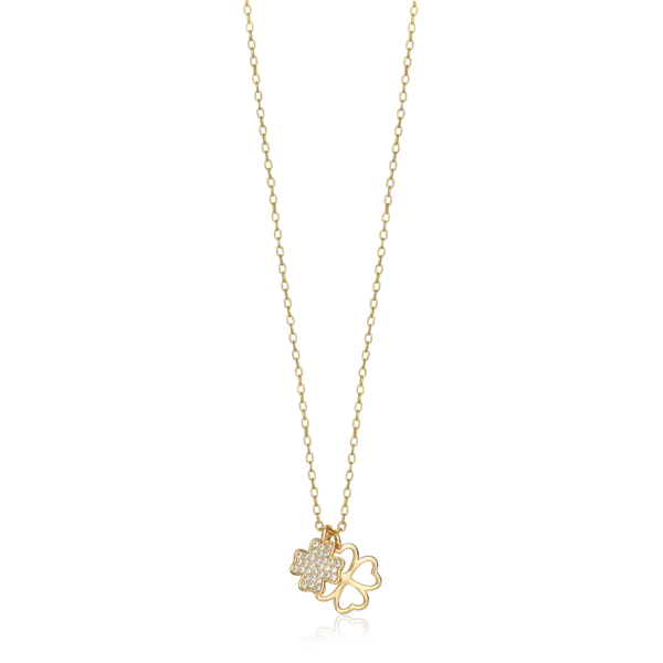 Halssmykke Kløver 925 Forgylt Sølv