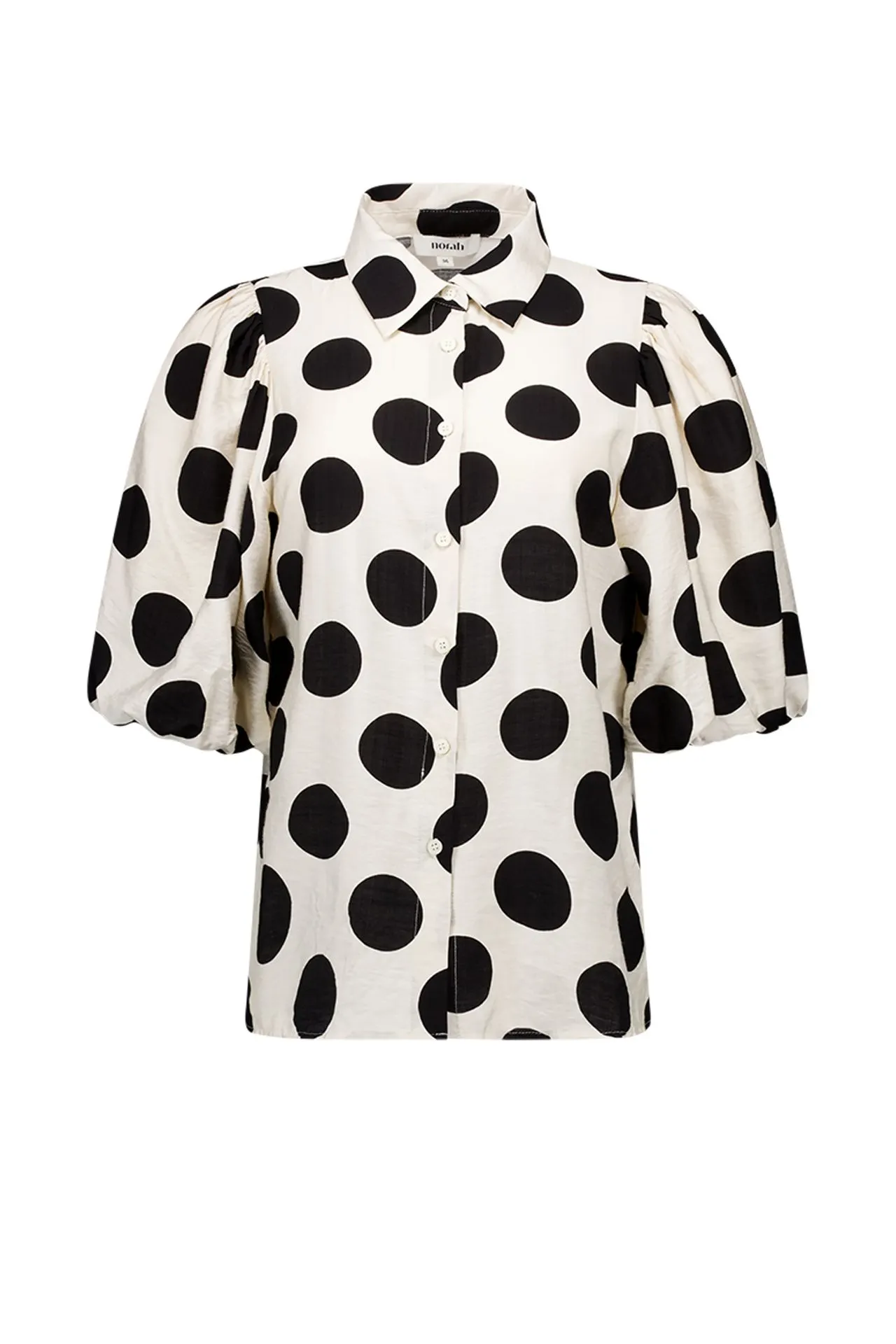 Ecru blouse met polkadots