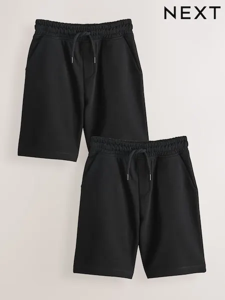 Black Basic Shorts 2 Pack (3-16yrs)