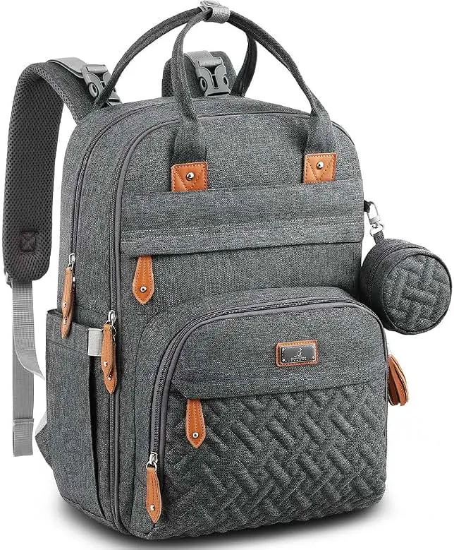 BabbleRoo Diaper Bag Backpack - Baby Essentials Travel Tote - Multi Function Water Resistant Diaper Bag, Travel Essentials Baby Bag with Changing Pad…