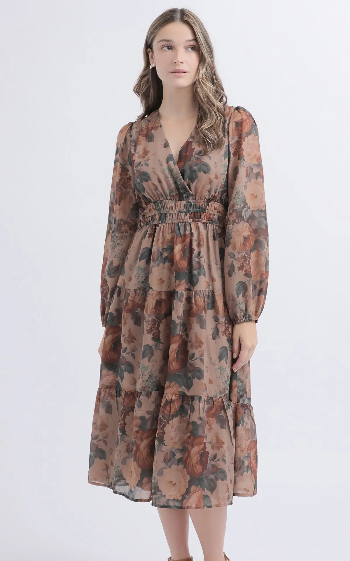 Chiffon LS Tier Dress
