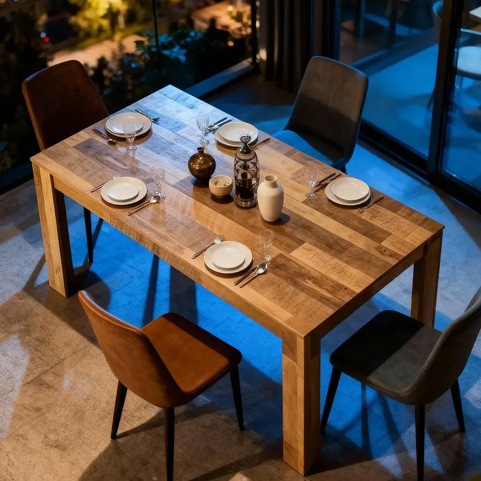 71" 6ft Kitchen Dining Room Table for 6 8, Large Farmhouse Dinner Table, Wood Rectangular Long Tables for Big Family, Waterproof & Scratch Resistant (Brown)