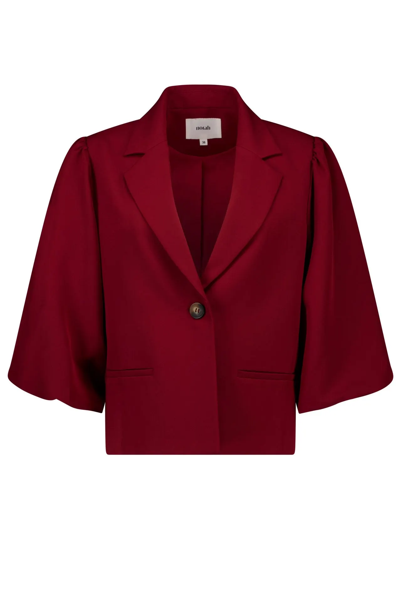 Rode blazer met ballonmouwen
