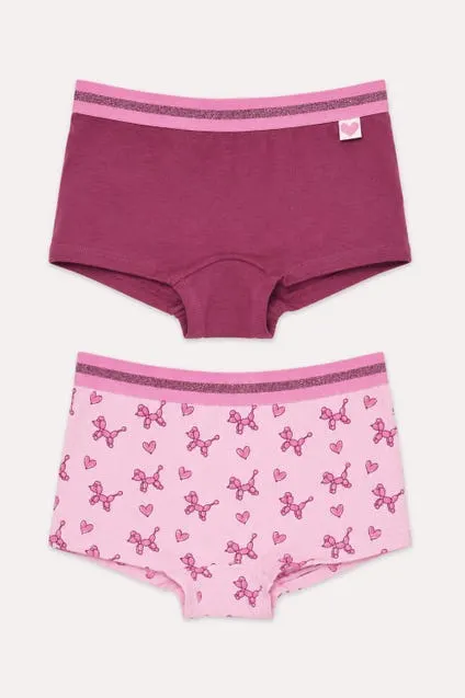 Kids 2-pack katoenen shorts met opblaashondjes - inSua