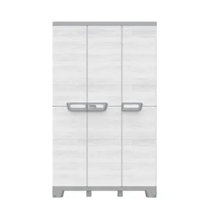 Armadio alto Sequoia TERRY STORAGE in polipropilene, grigio L 102 x H 172 x P 39 cm 3 ante, adatto per interno/esterno