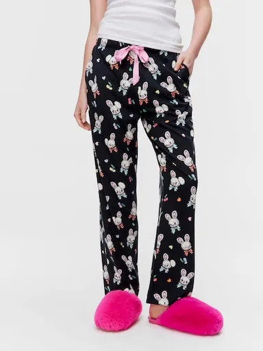 Vintage Bunnies Straight Leg Pj Pant