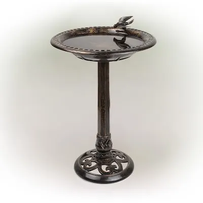 22-in H Mixed Concrete Complete birdbath