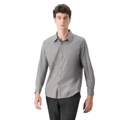 Camisa Hummo Hombre Diseño Liso Manga Larga
