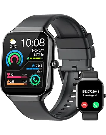Smart Watch, 1.96" HD Smartwatch for Men Women (Answer/Make Call), 2026 Fitness Activity with Heart Rate/Sleep Monitor/Pedometer, IP68 Waterproof, 113+ Sport Modes Running Watch for Android iOS