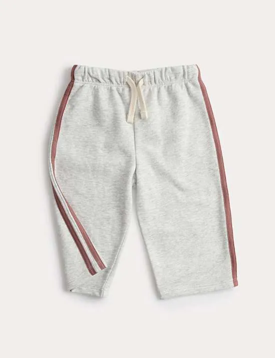 Cotton Rich Wide Leg Striped Joggers (0-3 Yrs)