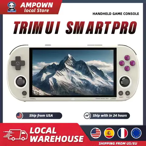 Trimui Smart Pro Handheld Game Console 4.96'' IPS Screen Linux System Joystick RGB Lighting Trimui Retro Video Game Console Gift