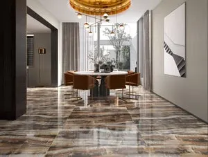 Suelo/Azulejo porcelánico efecto mármol castaña ONYX RAINBOW DARK Full lappato int/ext l.120 x L.60 cm CERALUX