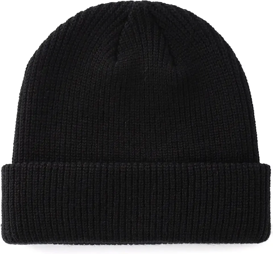 Classic Double Layer Knit Beanie Hat Warm Thick Acrylic Winter Hats Daily Cuffed Beanies Watch Hat for Men Women