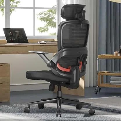 SIHOO B100 SE Ergonomic Mesh Office Chair, Desk Chair with Lumbar Support | Soft Memory Foam, Flip-up Armrests, Computer Chair for Home Office, 3-Gear 135° tilt, Hold 300lbs - Black SIHOO B100 SE Ergonomic Mesh Office Chair, Desk Chai…