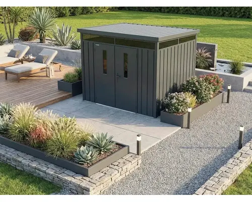 Systémový zahradní domek Konsta Premium 7,5m2 274x274 cm černý