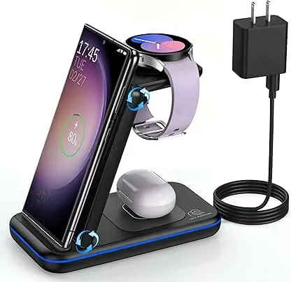 Wireless Charging Station for Samsung/Android, Fast Wirel…