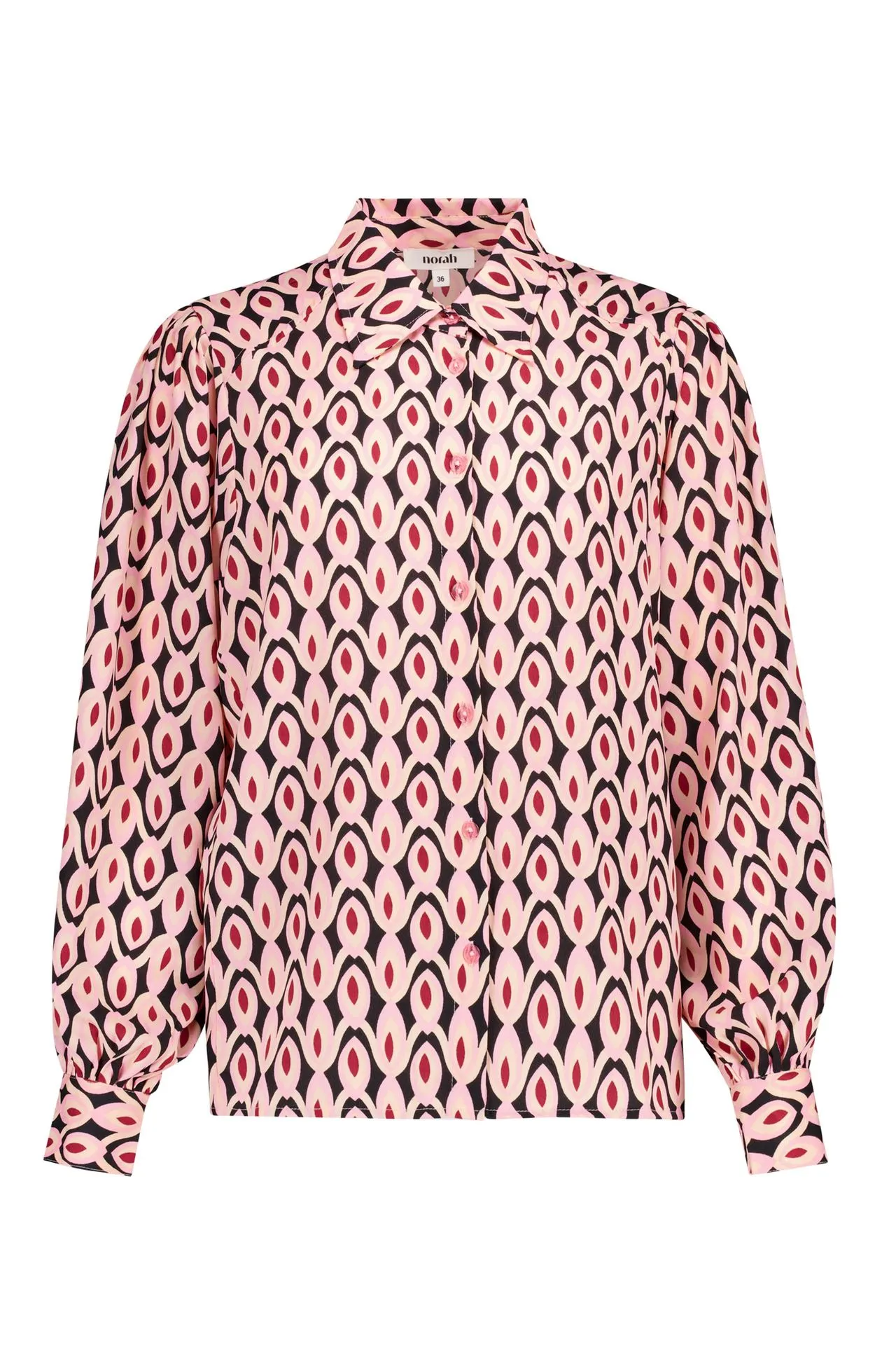Zwart/roze blouse met grafische print