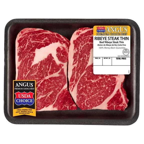 Rollback Thin Ribeye Steak Choice Angus Beef, 2 Per Tray, 0.43 - 1.85 lb $19.29 Was $21.59 $20.97/lb