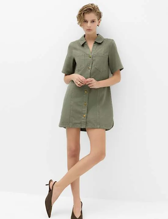 Mini-Shirtkleid aus Denim