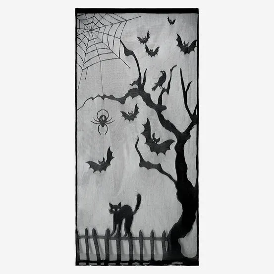 Bats and spiders Halloween curtain - 213x102 cm