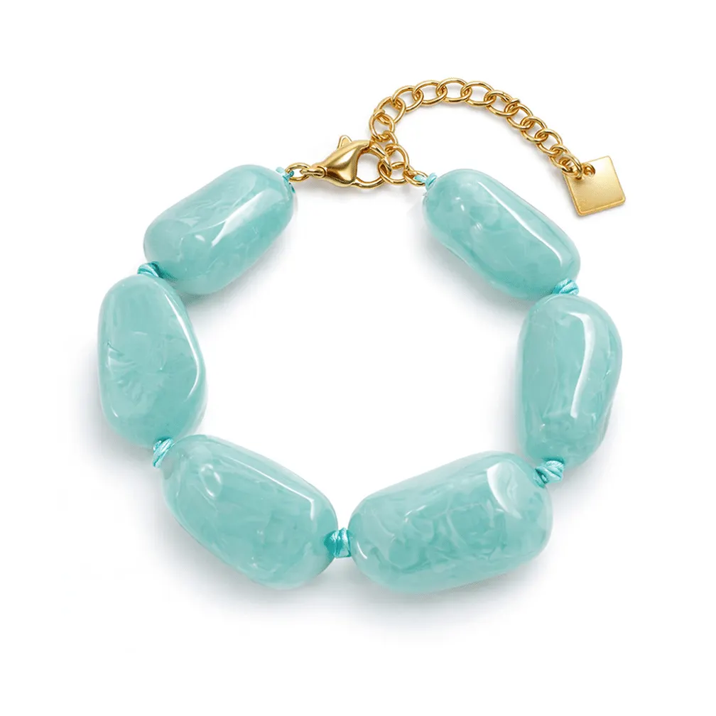 Armband in edelstaal, grote kralen