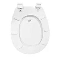 Tapa y asiento para inodoro ovalado de madera blanco