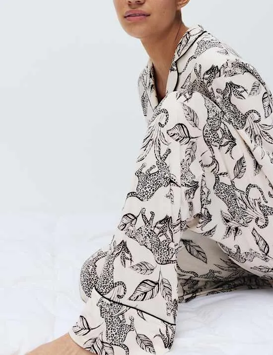 Soft Touch Printed Revere Pyjama Set