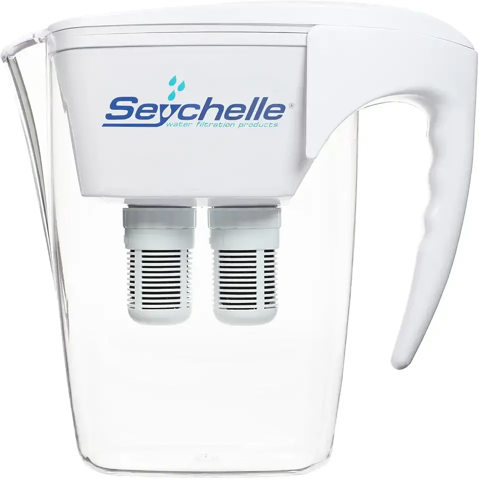 Seychelle pH2O Alkaline Water Filter Pitcher - pH Enhancing Filtration - USA-Made Filter, 64oz