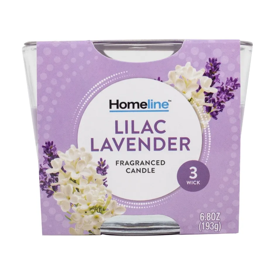 Homeline 3-Wick Candle - Lilac Lavender, 6.8 oz.