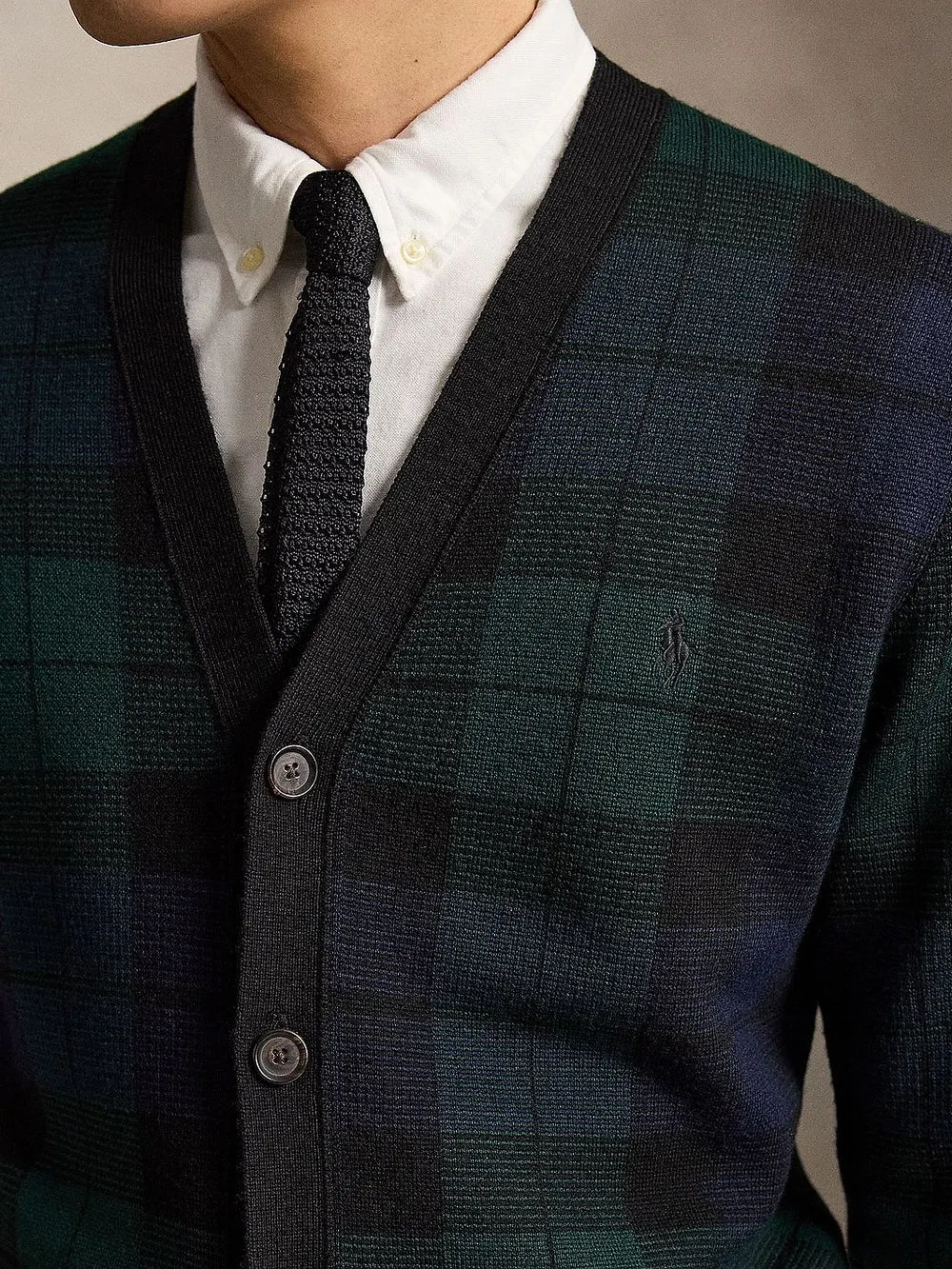 BLACKWATCH WOOL CARDIGAN