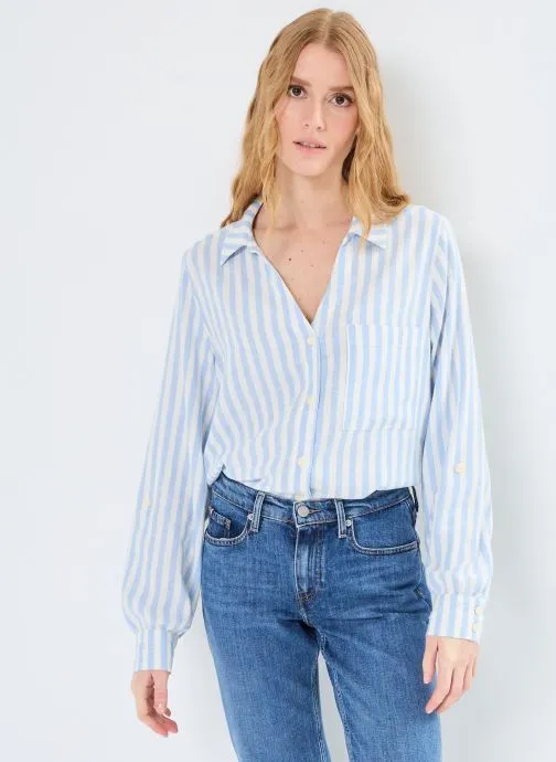Lange mouw overhemden CHEMISE-LIN rayures dames blauw