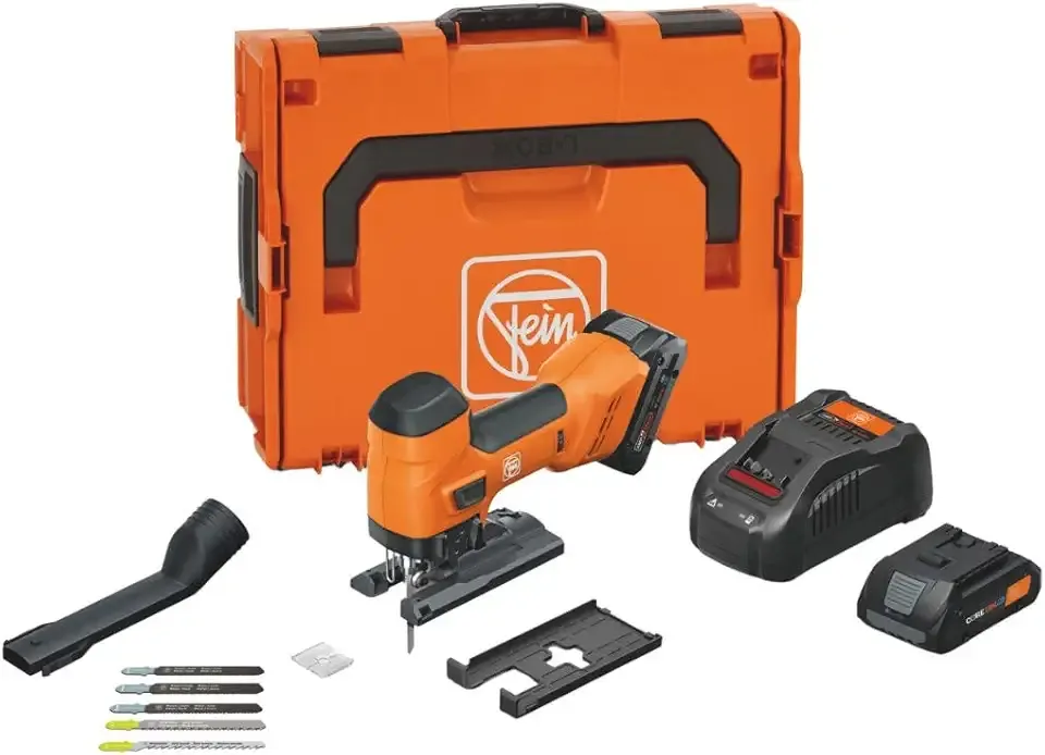Cordless Jigsaw for Precision Metal & Wood Cutting - 1" Stroke, Low Vibration, Ergonomic Handle, Includes 2 x 4Ah Core 18V Batteries & Rapid Charger - 71360562090